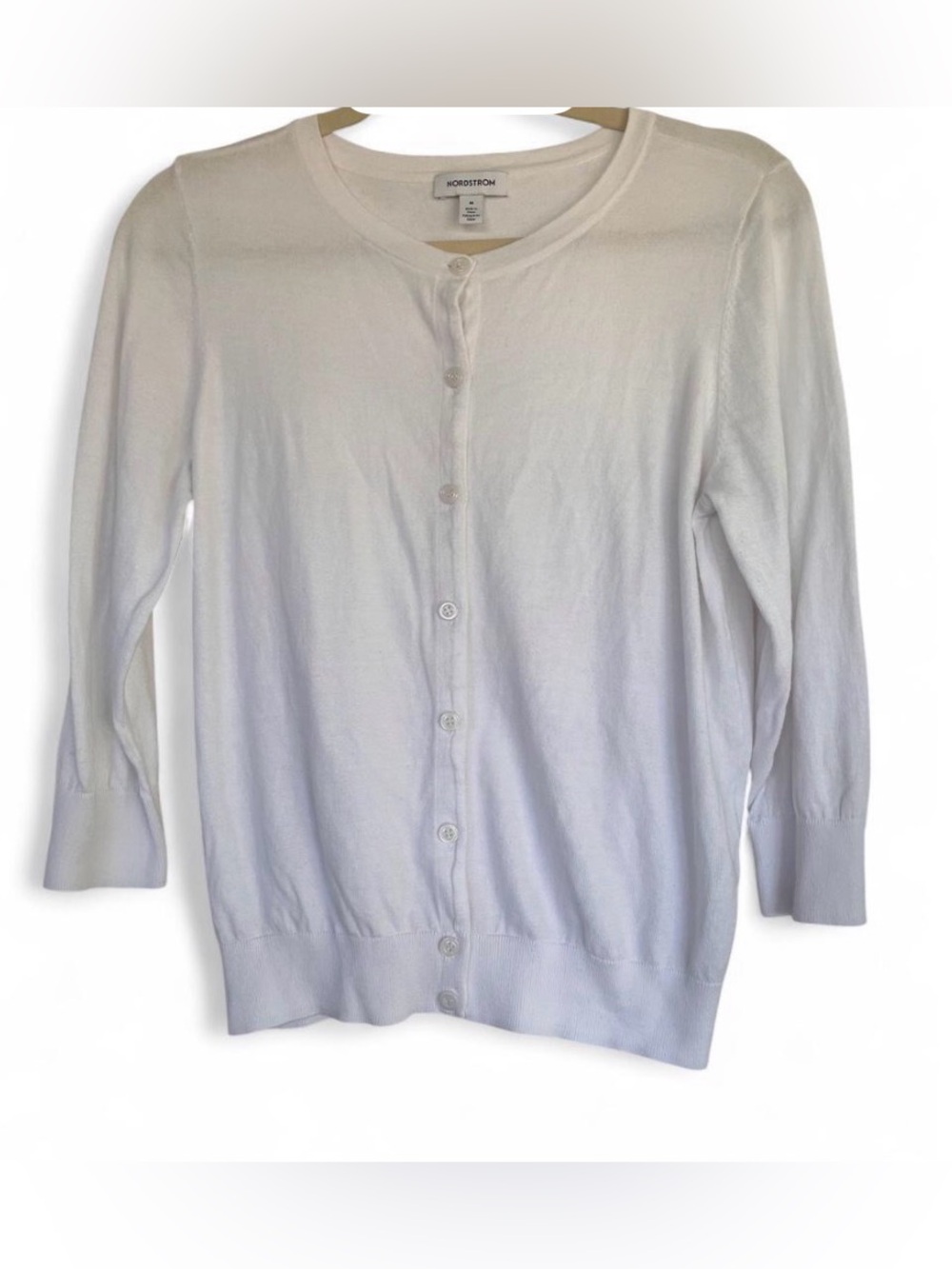 Nordstrom Pima cotton white button up top